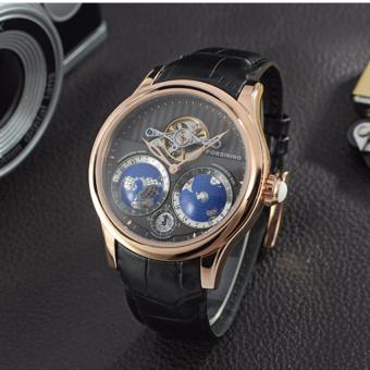 Top Brand Luxury Mens Automatic Watch Fashion Casual Compass Tourbillon Watch Relojes Hombre Watches Men Luxury Brand Men Watch (Gold Black)  
