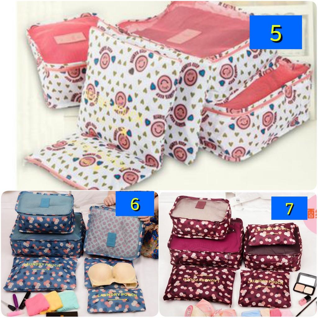 Traveling Bag In Bag 6 In 1 Motif 4th Gen Travel Bag Organizer Tas 1set 6pcs