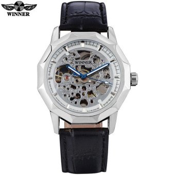TWINNER fashion brand men sport mechanical watches leather strap men's automatic skeleton gold case watches relogio masculino - intl  