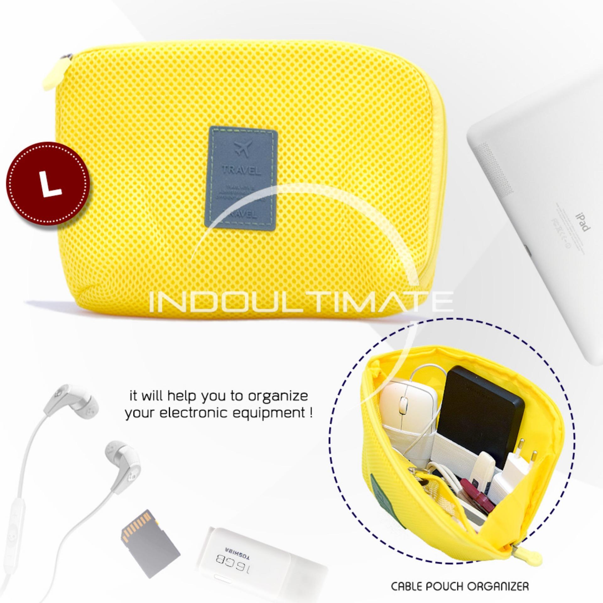 Ultimate Dompet Tas Charger Kabel Power Bank Multifungsi / Cable Poch Travel Multifungsi Big OR 81-01 - Yellow