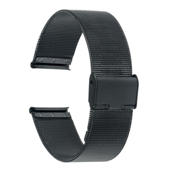 Ultra-thin Mesh Stainless Steel Unisex Watchband Strap - Black / 20mm - intl  