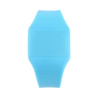 Unisex LED Digital Touch Screen Jelly Watch Wristwatch Plastic Ultra-thin (Blue)  