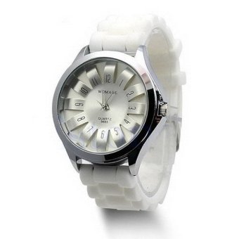 Unisex Stylish Silicone Quartz Sport Jelly Wrist Watch (White)- - intl  