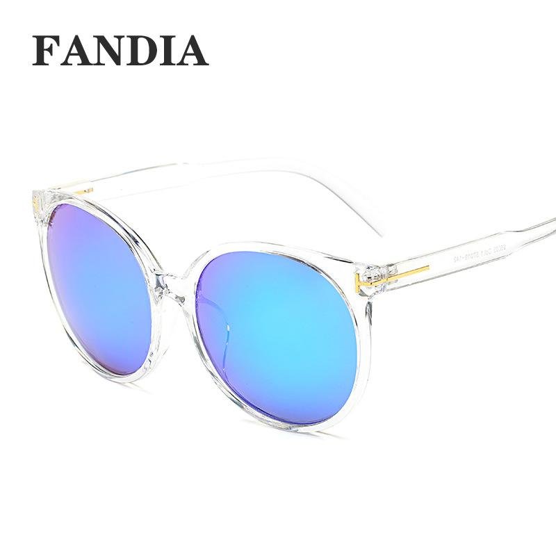 Wanita Merek Fashion Sunglasses dengan Kotak Warna Biru-Intl