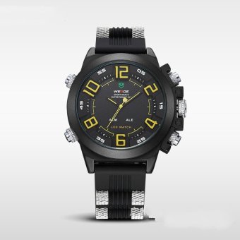 Watches Men Luxury Brand Famous LOGO Military Analog Digital DateWeek Alarm Display Sports Watch Relogio Masculino(Yellow)(Not Specified)(OVERSEAS) - intl  