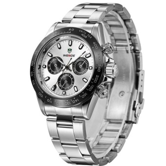 Weide Men's Business Quartz Watch Stainless Waterproof Wristwatch WH3309 White - intl  