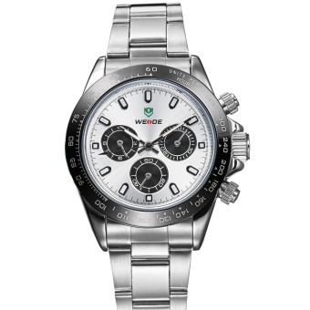 Weide WH3309 Men's Business Quartz Watch Stainless Waterproof Wristwatch -White - intl  
