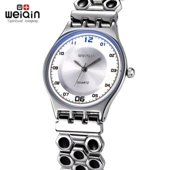 WEIQIN Stainless Steel Honeycomb Strap Quartz-watch Ultra Thin Dial Watches 2736 - intl  