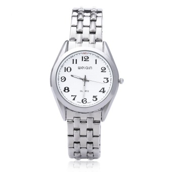 WEIQIN W4368G Men Quartz Watch Business Style Hardlex Glass Mirror Stainless Steel Strap Wristwatch (WHITE)  