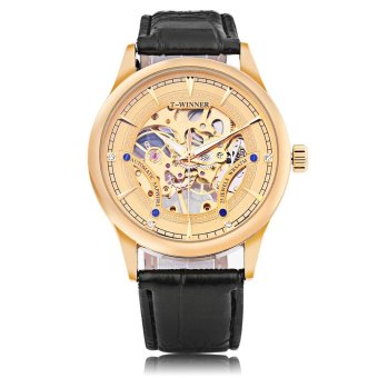 Winner Male Mechanical Hand Wind Watch Luminous Transparent Dial Wristwatch - intl  
