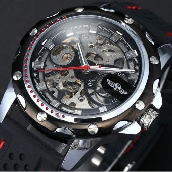 WINNER New Luxury Skeleton Automatic Mechanical Men Watch Stainless Steel Bracelet Wrist Watch Business Uhren Men - intl  