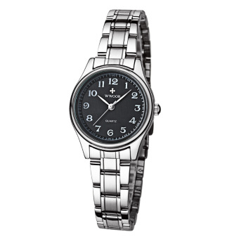 Womdee Genuine brand Swiss watch digital steel watch retro watch wholesale one on behalf of women (Black)  