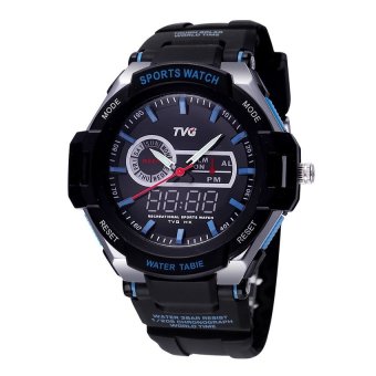 Womdee TVG Top Brand Luxury Men Digital LED Quartz OutdoorSportsWatches Relogio Masculino Cool Men Dress Watch (blue) - intl  