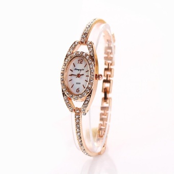 Womens Elegant Minimalism Rhinestone Crystal Stainless Steel Wrist Watch - intl  