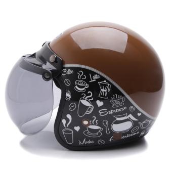 WTO Helmet Retro Bogo - Classic Coffee - Cokelat Hitam