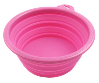 Gambar wuzeyu Silicone Pet Expandable Collapsible Travel Bowl,Hot Pink  intl