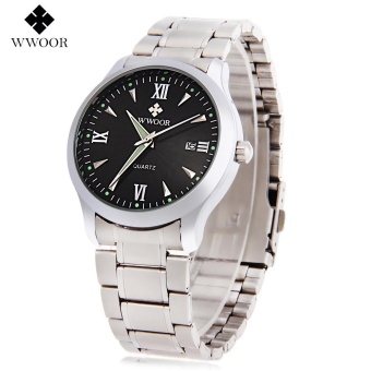 WWOOR 8809 Male Quartz Watch Luminous Date Water Resistance Wristwatch - intl  