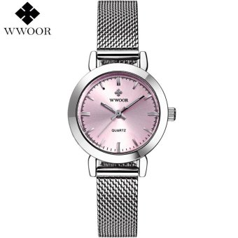 WWOOR Top Brand Luxury Gold Watches Women Casual Quartz Watch Ladies Analog Clock Stainless Steel Bracelet Wristwatch Relogio Feminino 8823  