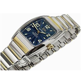 Xezo Incognito Men's 10 ATM Water Resistant Watch. 9015 Miyota Automatic Movement. Gold Accents, Sapphire Blue Dial. X-Large Wristband - intl  