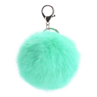 Gambar xinggang Novelty Keychain with Plush Cute Artificial Rabbit Fur KeyChain for Car Key Ring Bag Purse Charm (Mint Green)   intl