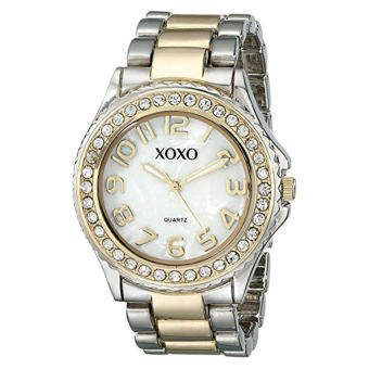 XOXO Women's XO5474 Rhinestone Accent Two-Tone Analog Bracelet Watch (Intl)  