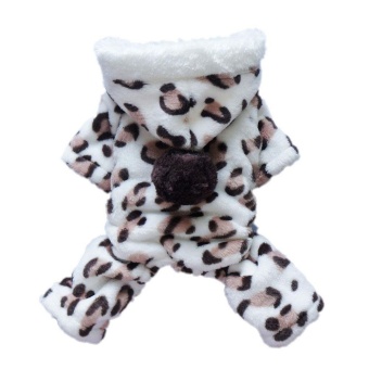 Gambar xudzhe Lovely Cozy Coral Fleece Leopard Print Dog Coat JumpsuitHoodie Pet Clothes (Brown)   intl