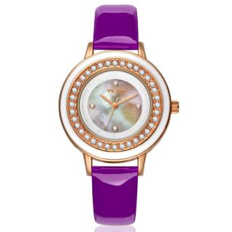 yazhang Shenzhen watch factory wholesale Weilin brand quartz watch Korean lady fashion diamond girls waterproof watch (Purple)  