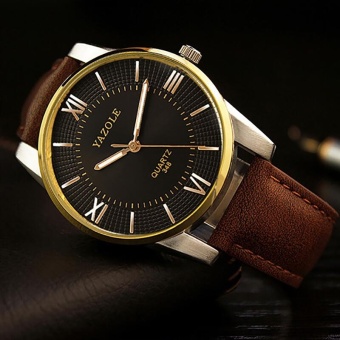 YAZOLE 2016 Mens watches Top Brand Luxury Mens Business Clock Male Quartz Wrist watch Quartz-watch relogio masculino Gold Black - intl  