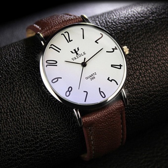 YAZOLE Quality Brand Watch Men Watches Male Clock Leather Strap Quartz Watch Wrist Calendar Date aYZL299-A-Brown - intl  