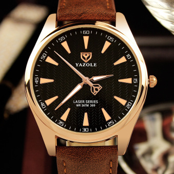 YAZOLE Top Luxury Brand Watch Men Watches Business Male Quartz Wristwatches Waterproof Quartz-watch YZL369H-Brown - intl  