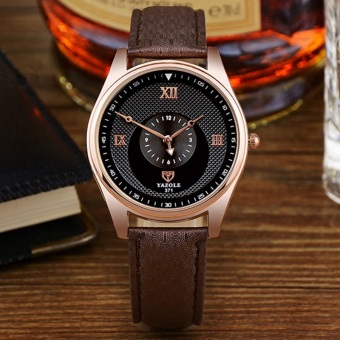 YAZOLE Top Luxury Brand Watch Men Watches Business Male Quartz Wristwatches Waterproof Quartz-watch YZL371H-Brown - intl  