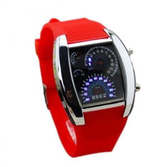 YBC LED Backlight Military Wrist Watch Sports Meter Dial WatchesWith Blue Light (Red) - intl  