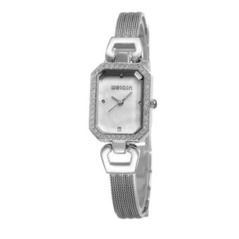 yiuhua Grab a group of fashion brand explosion models of Qin Wei classic shell bracelet watch dial square lady personality (Silver)  