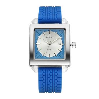 YJJZB WEIQIN Top Brand Women Watch Luminous Date Casual Fashion Silicone Watches Waterproof Shock Resistant Quartz-watch relojes mujer (Blue)  