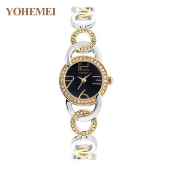 YOHEMEI Ladies Luxury Elegant Watch Women New Fashion Rhinestone Quartz Wristwatches 0192 - Black - intl  