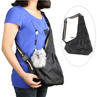 Gambar yugos Oxford Cloth Cat Puppy Pet Dog Sling Carrier Bag TravelHandbag (Black,L)   intl