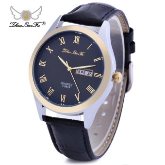 ZhouLianFa 0619 Male Quartz Watch Date Day Display 30M Water Resistance Wristwatch (Black) - intl  
