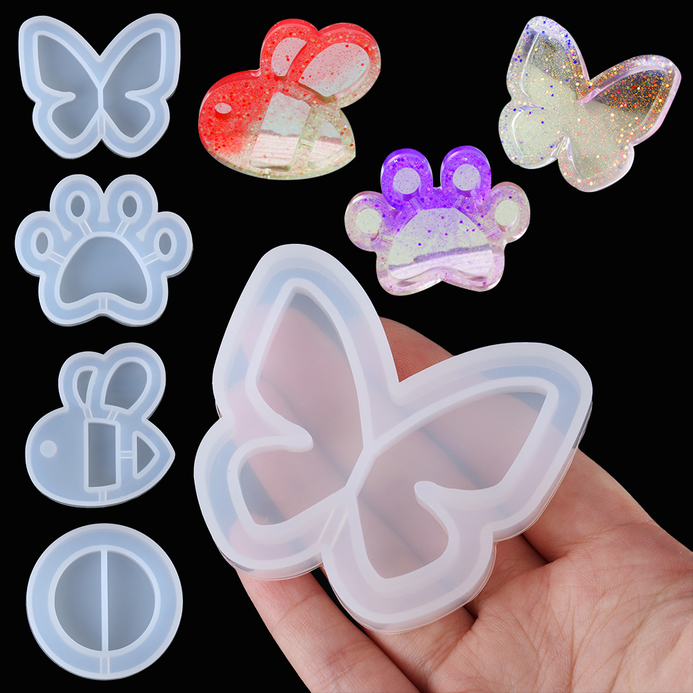 FASHION ALEKSEY Butterfly DIY Crafts UV Epoxy Jewelry Making Tools Shaker Resin Mold Key Chain Molds Quicksand Silicone Mould Hanging Tags