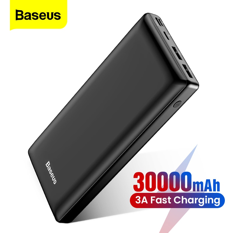 Baseus Power Bank 30000mAh Powerbank USB C Fast Charging Powerbank สำหรับ Xiaomi iPhone 12 Pro เครื่องชาร์จแบตเตอรี่ภายนอกแบบพกพา