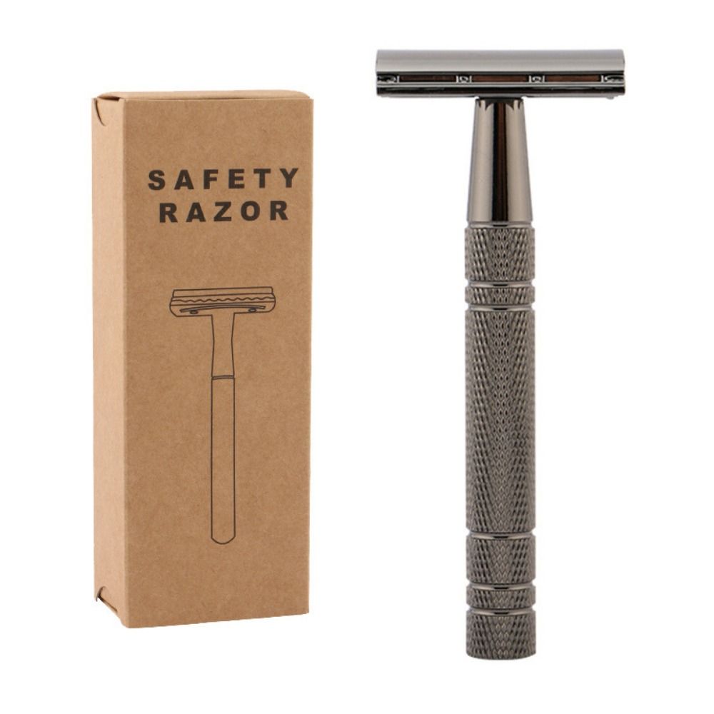 XFFRP37 Di động Thép không gỉ Nhẹ Dụng cụ tẩy lông 5 lưỡi cạo râu Nam Dao cạo an toàn Cạo râu nam cổ điển Dao cạo hai cạnh Nhãn hiệu Dao Cạo Râu