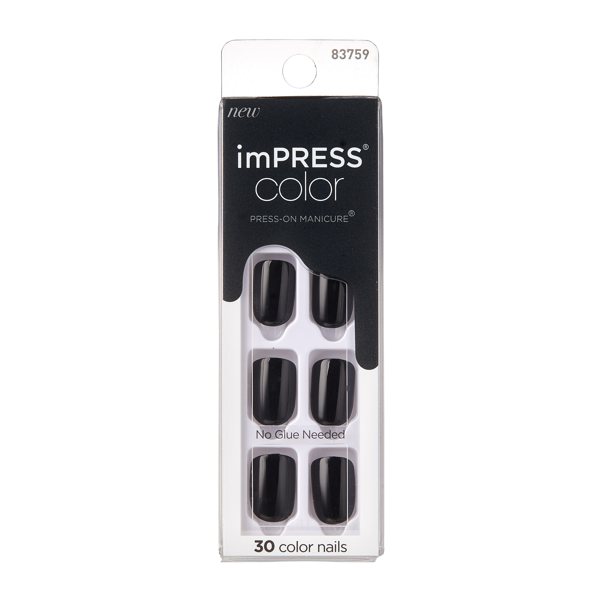 Color press-on manicure all black