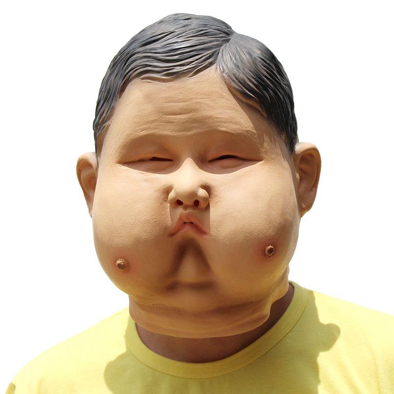 Halloween Carnival Bar Party Ball Funny Scary Props Head Cover Simulation Fat Cosplay Mask