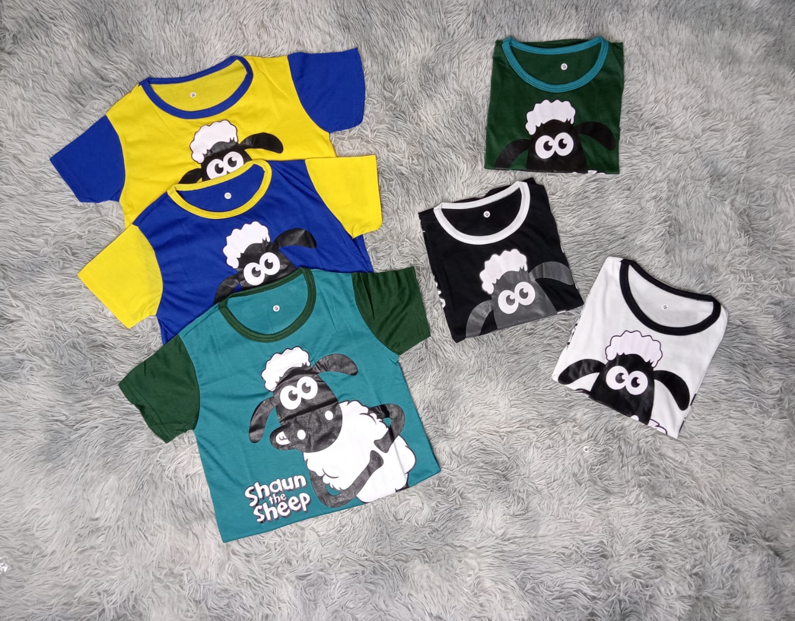 BAYAR DITEMPAT / COD / BAJU KAOS ANAK-ANAK SHAUN THE SEEP 1-6TH /