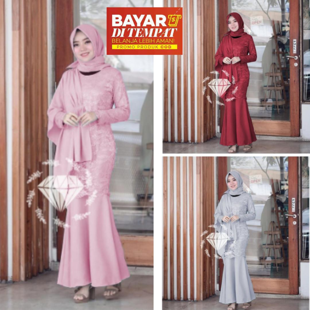 20+ Inspirasi Dress Brokat Hijab Duyung