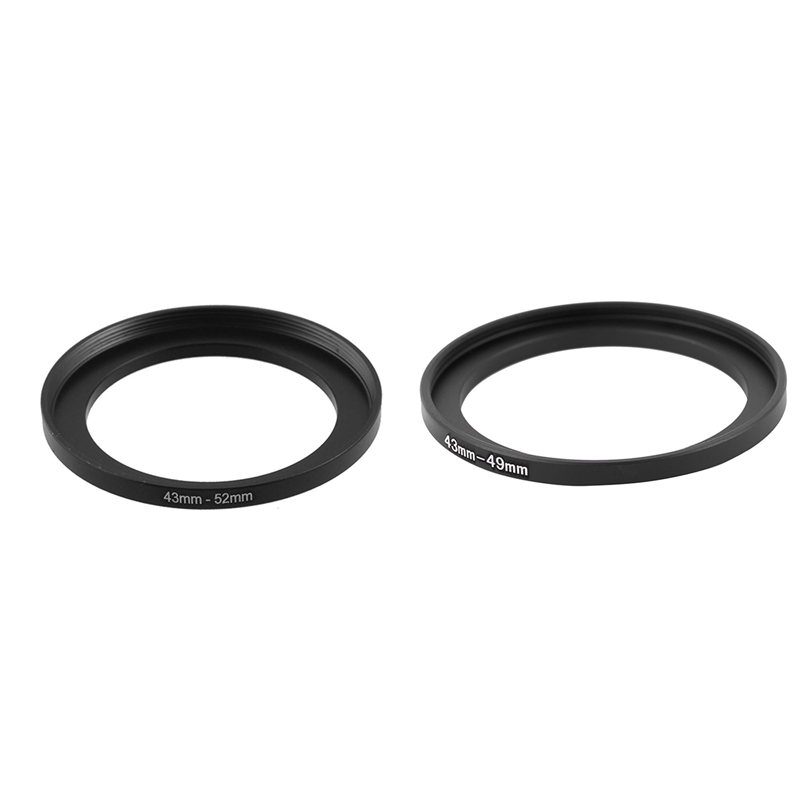 2x Camera Repairing 43mm to 52mm/43mm to 49mm Metal Step Up Filter Ring Adapter