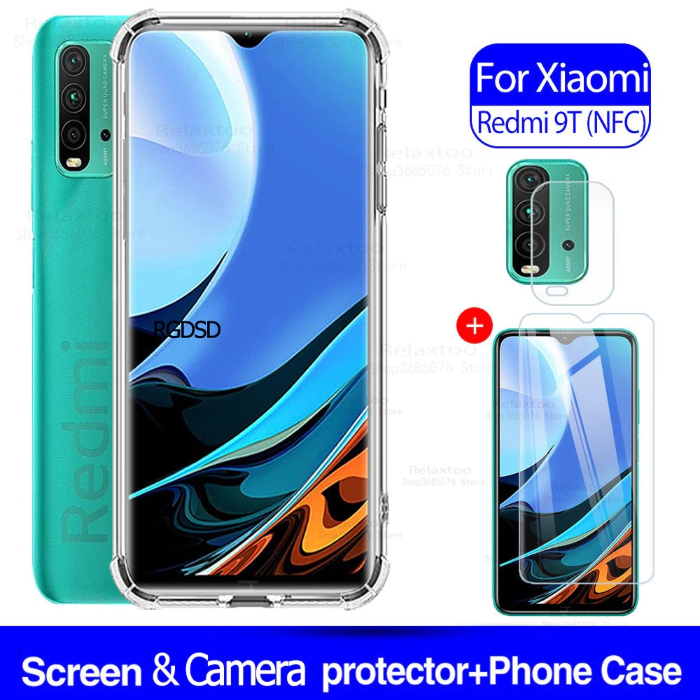 COMBO HEMAT Xiaomi Redmi 9T Case Softcase Anticrack CAMERA LENS
