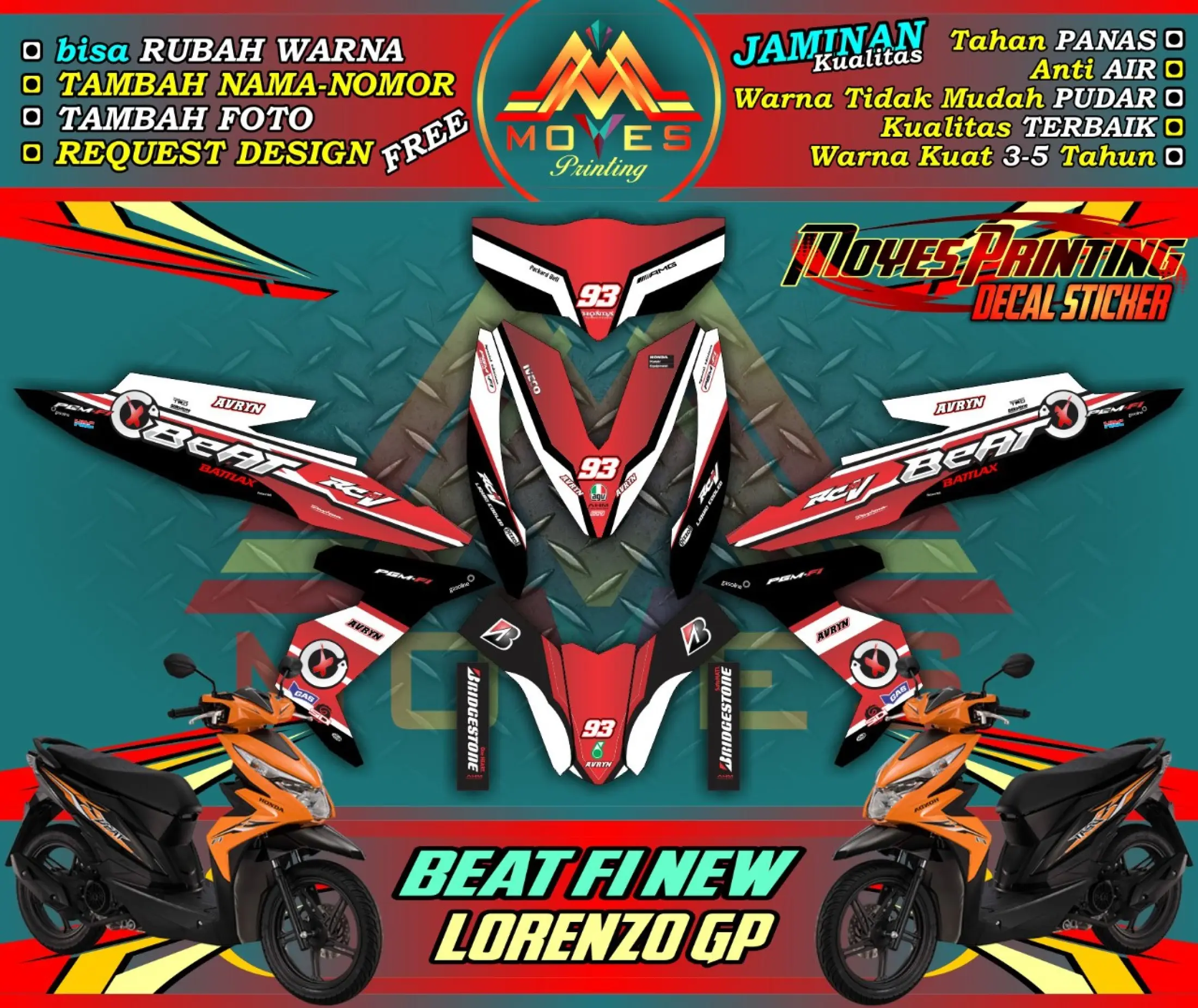 Decal Beat Fi New Motif Moto Gp Decal Stiker Beat Fi New Stiker Decal Beat Fi New Decal Motor Beat Fi New Stiker Motor Beat Fi New Spec B Lazada Indonesia