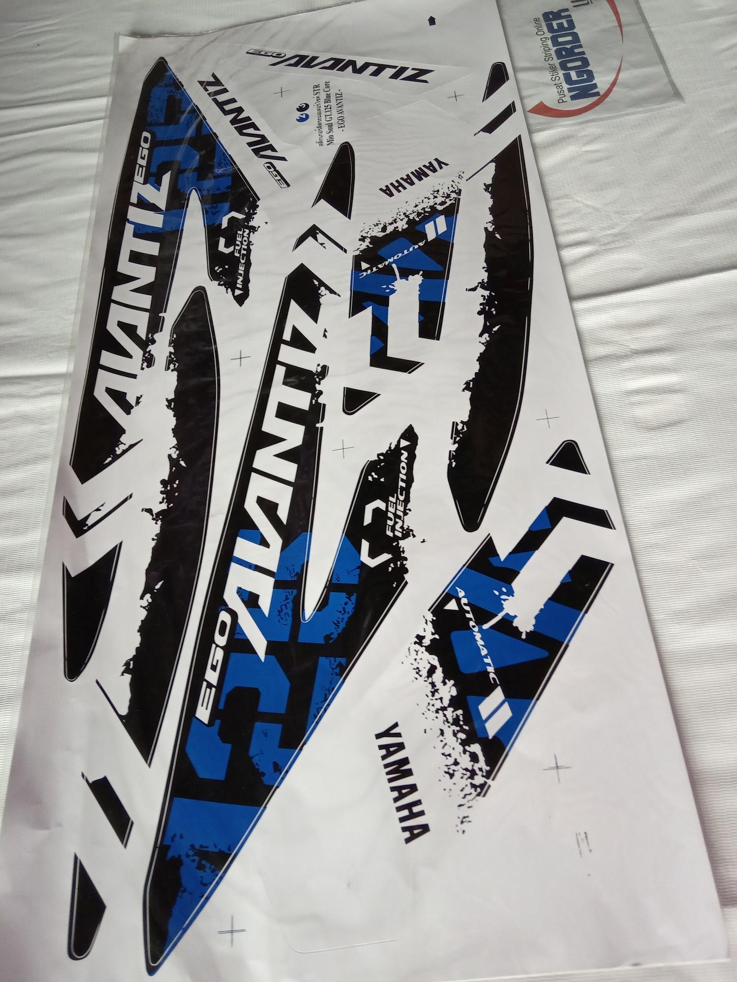 Striping Stiker Lis Variasi Motor Yamaha Mio Soul Gt 125 Blue Core