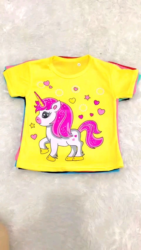 KAOS ANAK PEREMPUAN UNICORN LENGAN PENDEK USIA 1-12 TAHUN // BAJU ANAK CEWEK