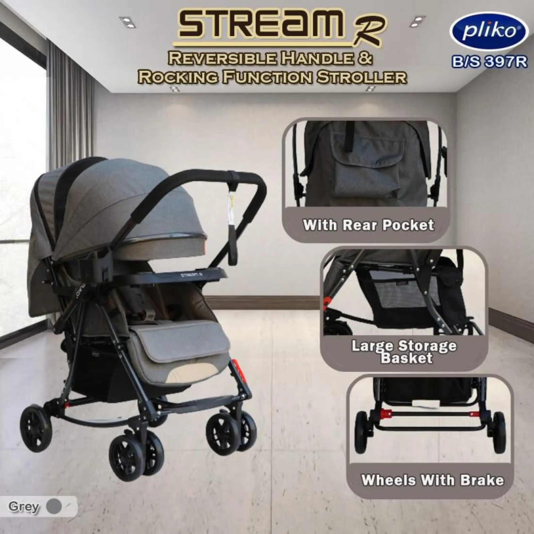 Stroller Pliko Stream R 397r Kereta Dorong Bayi Lazada Indonesia